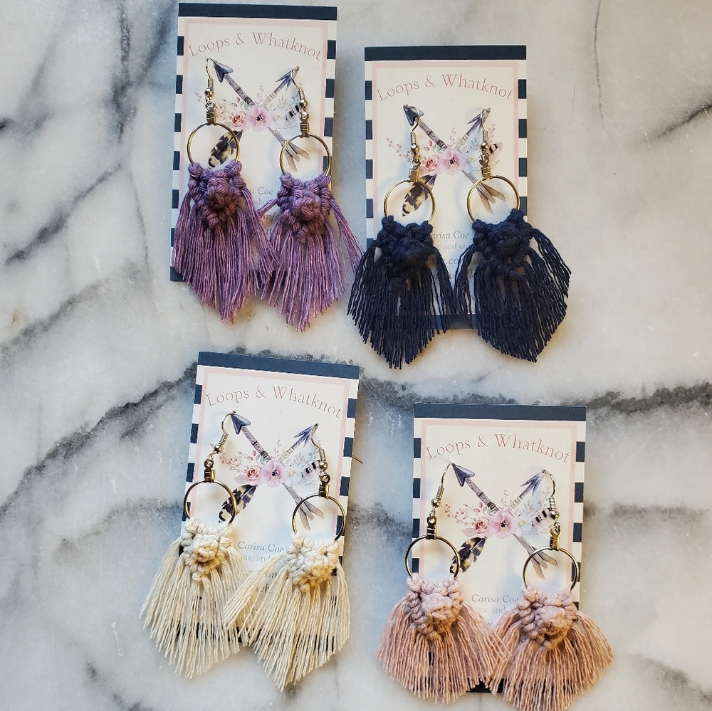 Macrame earrings jewelry handmade small